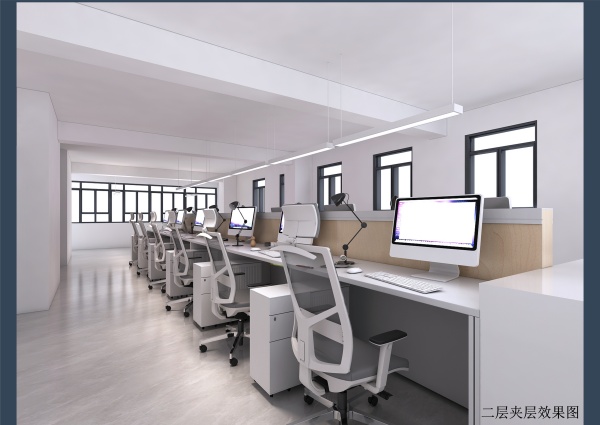 青岛办公室装修-红湾-二层夹层